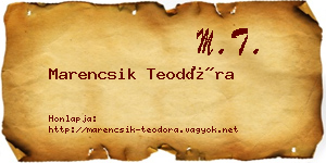 Marencsik Teodóra névjegykártya